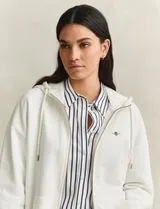 Beige Shield Zip Sweatshirt