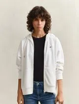Beige Shield Zip Sweatshirt
