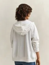 Beige Shield Zip Sweatshirt