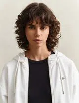 Beige Shield Zip Sweatshirt