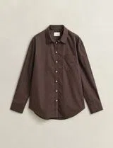 Camisa Clásica Poplin Marrón