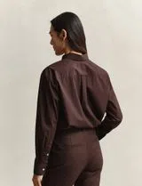 Camisa Clásica Poplin Marrón
