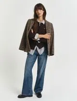 Cardigan de malha Castanho