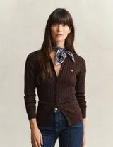 Cardigan de malha Castanho