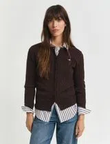 Cardigan de malha Castanho