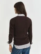 Cardigan de malha Castanho