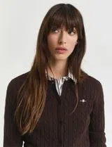Cardigan de malha Castanho