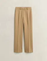 Beige Slim Flared Slacks