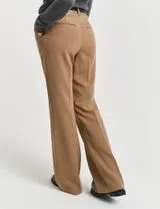 Beige Slim Flared Slacks