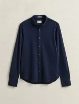 Stretch Pique Jersey Shirt Blue