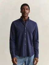 Stretch Pique Jersey Shirt Blue