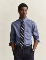 Camisa Regular Fit Classic Oxford Azul