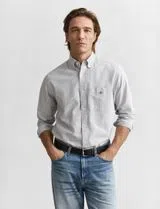 Camisa Regular Fit Classic Oxford Azul