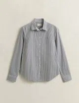 Camisa Slim Striped Poplin Azul