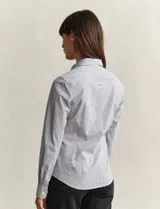 Camisa Slim Striped Poplin Azul