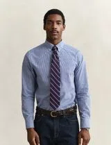 Camisa Regular Fit Gingham Poplin Azul