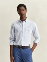Camisa Regular Fit Gingham Poplin Azul