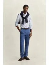 Camisa Regular Fit Gingham Poplin Azul