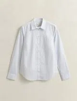 Camisa Slim Striped Poplin Azul