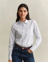 Camisa Slim Striped Poplin Azul