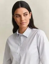 Camisa Slim Striped Poplin Azul