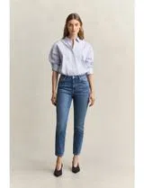 Jeans Cropped Slim Bleu