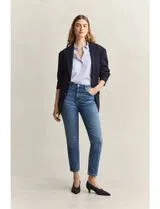 Jeans Cropped Slim Bleu