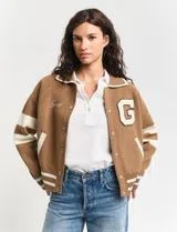 Beige Varsity Jacket