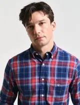 Camisa de flanela xadrez Azul