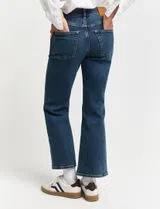 Cropped Kick Flare Jeans Blue