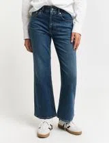 Cropped Kick Flare Jeans Blue