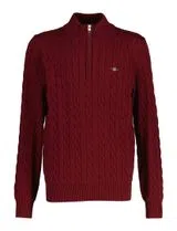 Sweatshirt com meio fecho Vermelho