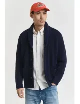 Cardigan de lã Azul