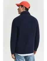 Cardigan de lã Azul