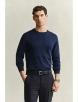 Camisola de lã fina Azul
