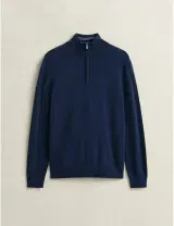 Fine Wool Half-Zip Sweater Blue