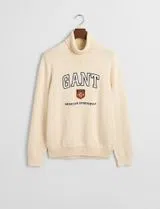 Camisola de gola alta Graphic Bege