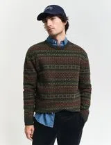 Green Fair Isle Knitted Sweater