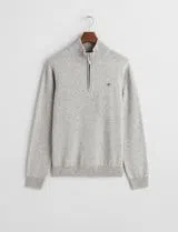 Pull en laine fine à demi fermeture gris