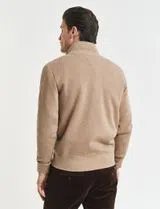 Sudadera Beige con Medio Cierre