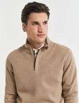 Sudadera Beige con Medio Cierre