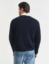 Camisola em lã fina Azul