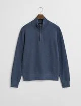 Sweatshirt com meio fecho Azul
