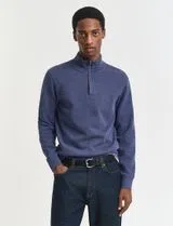 Sweatshirt com meio fecho Azul