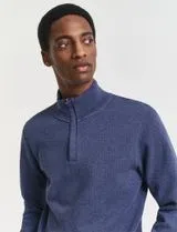 Sweatshirt com meio fecho Azul