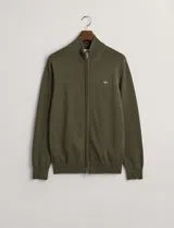 Cardigan de malha com fecho Verde