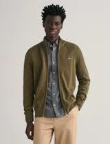 Cardigan de malha com fecho Verde