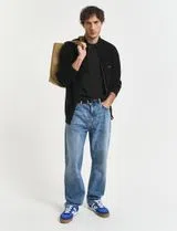Cardigan de malha com fecho Preto