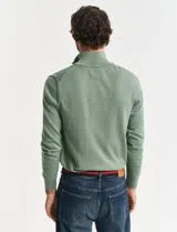Knitted Jumper with Half Zip Green