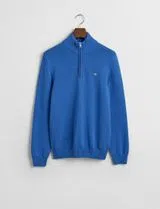 Pull en maille avec demi-fermeture éclair Bleu